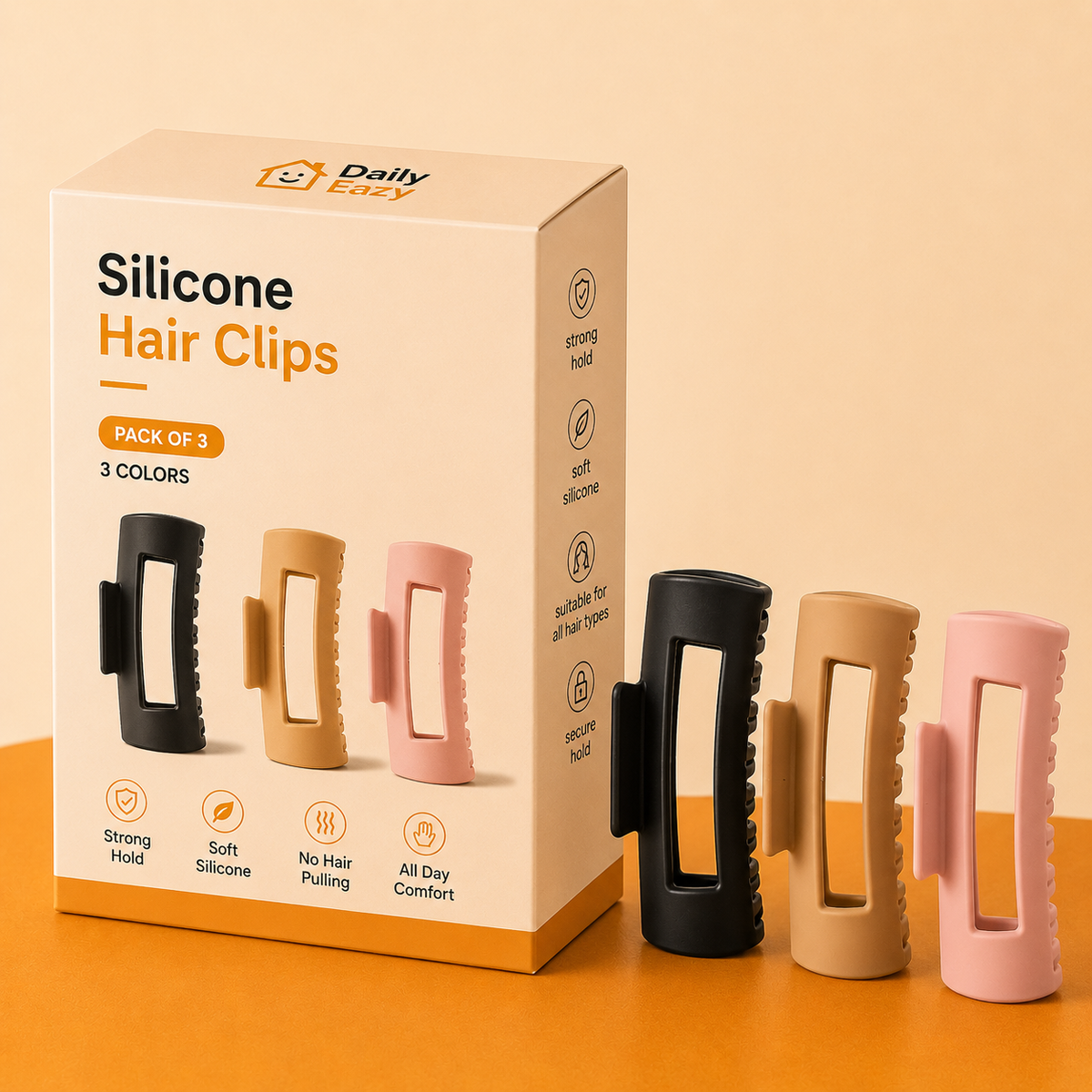 Comfort Hair Clips (Pack of 3)