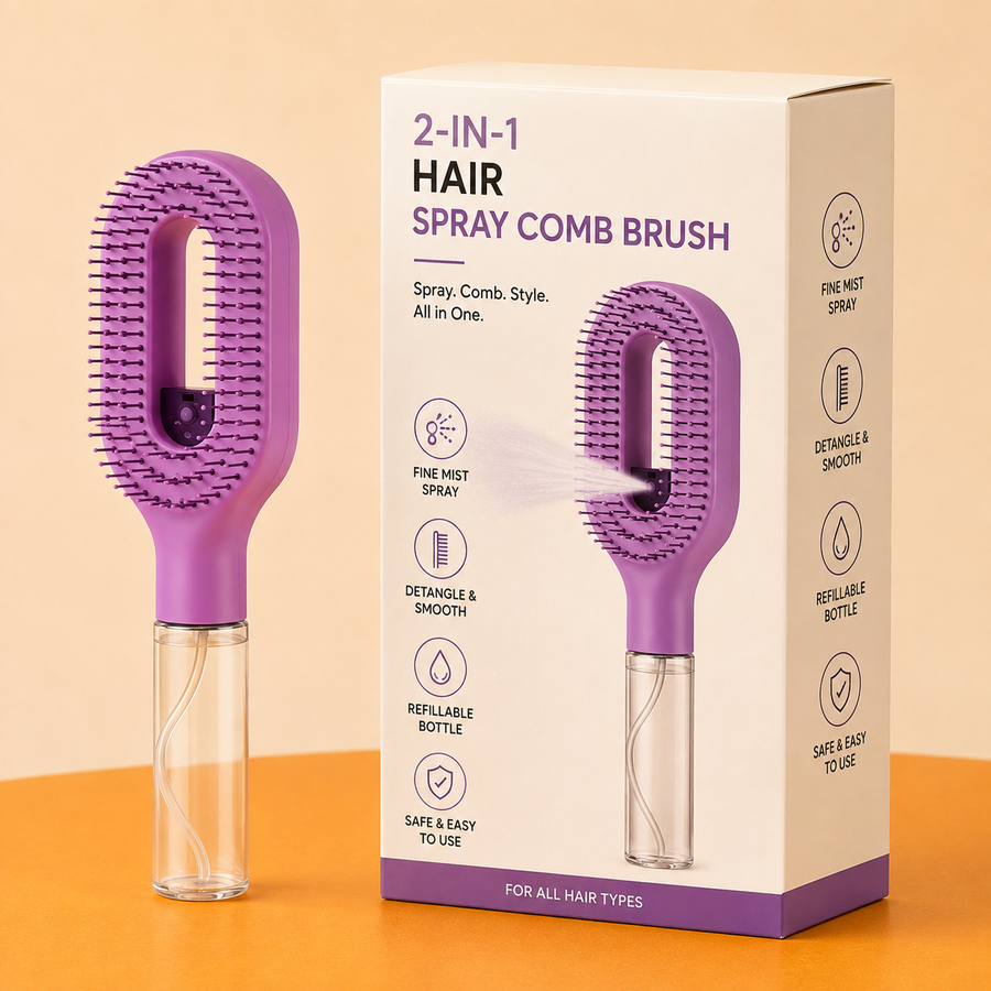2-in-1 Hair Spray Comb Brush