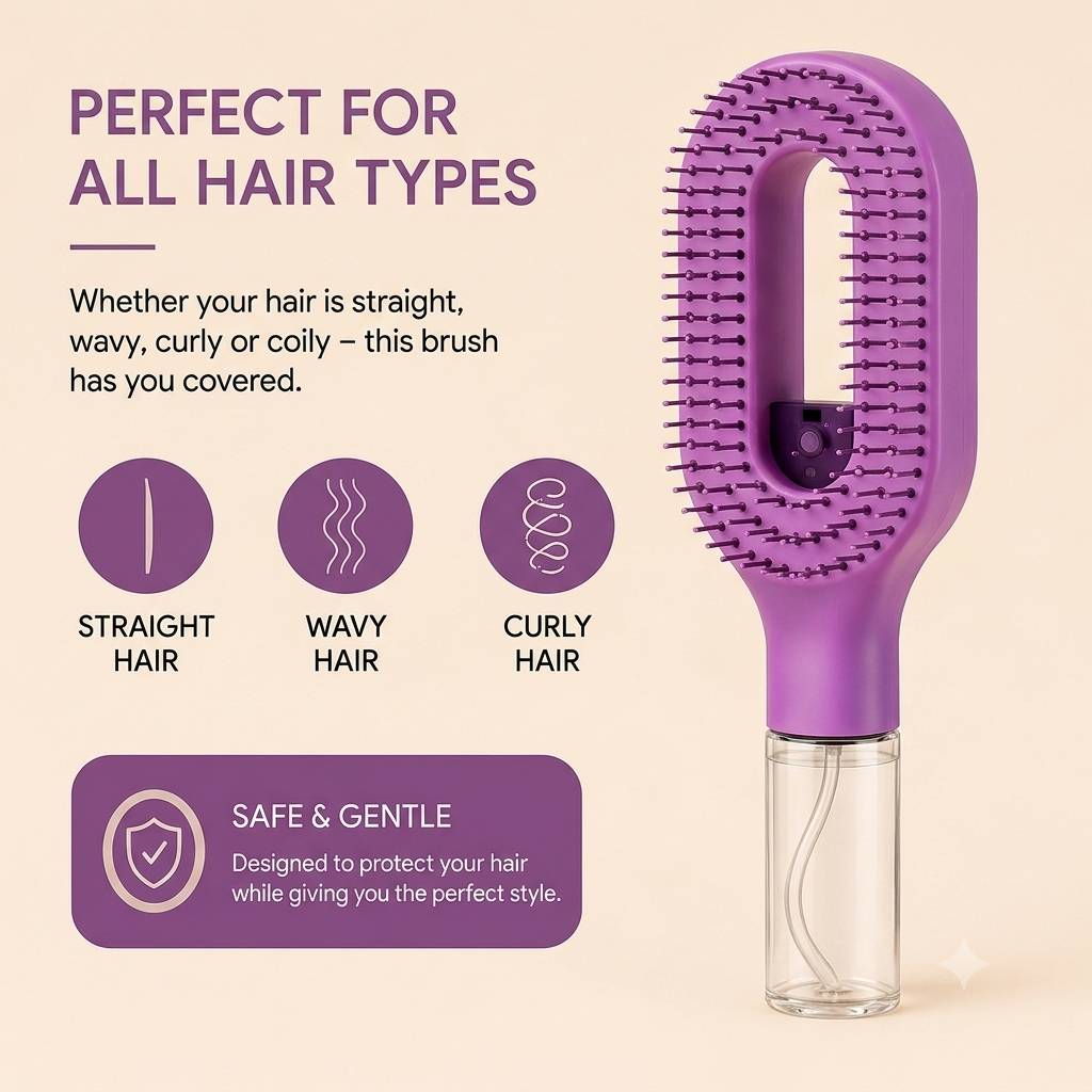 2-in-1 Hair Spray Comb Brush